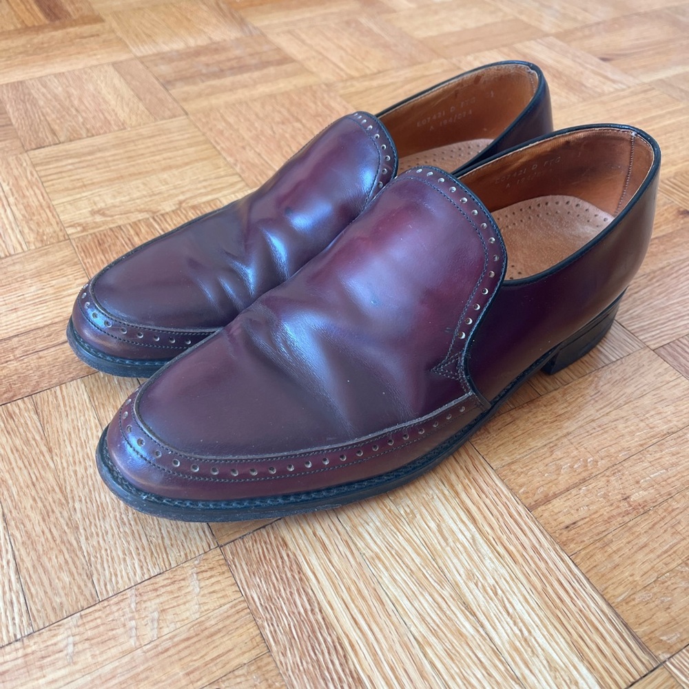 Vintage 1970’s Men's 8.5 Royal Sceptre by Eaton Burgundy Leather Dress Shoes